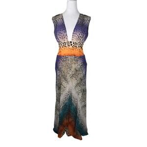 Marciano Y2K 90s Maxi Dress 8 semi-formal animal print mobwife corset HCD prom